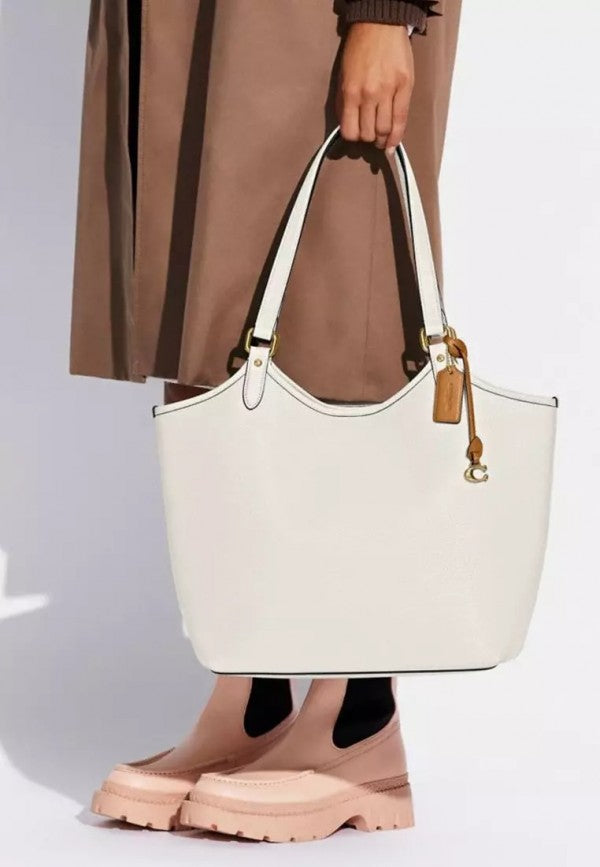 Day Tote With Removable Pouch & Dust Bag (White - 969)
