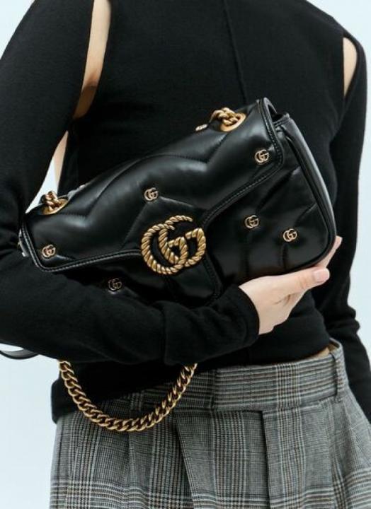Marmont Limited Edition Premium Shoulder Bag With OG Box & Premium Dust Bag & Carry Bag (Black - 955)