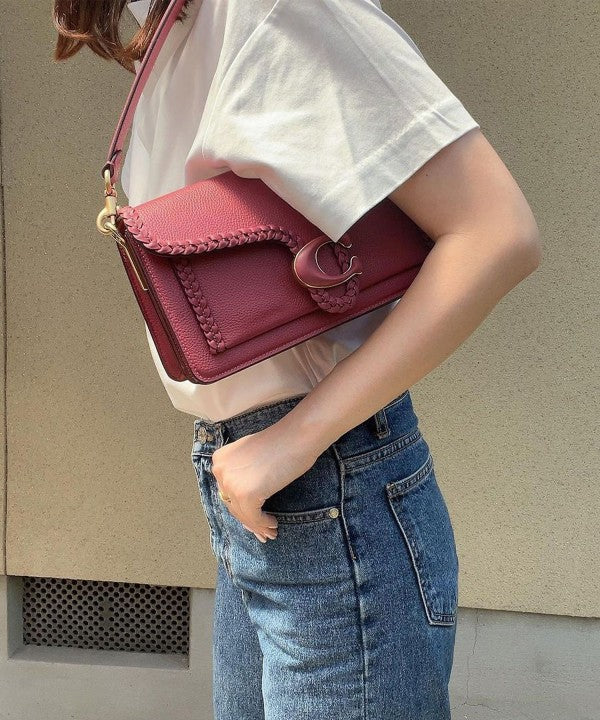 Elite Quality Shoulder Bag With OG Box & Dust Bag & 2 Belts (Wine - 665)