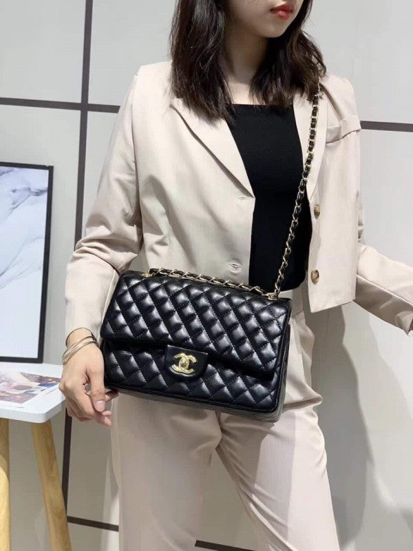 Classic Jumbo Flap Shoulder Bag With OG Box & Dust Bag (Black - 113)