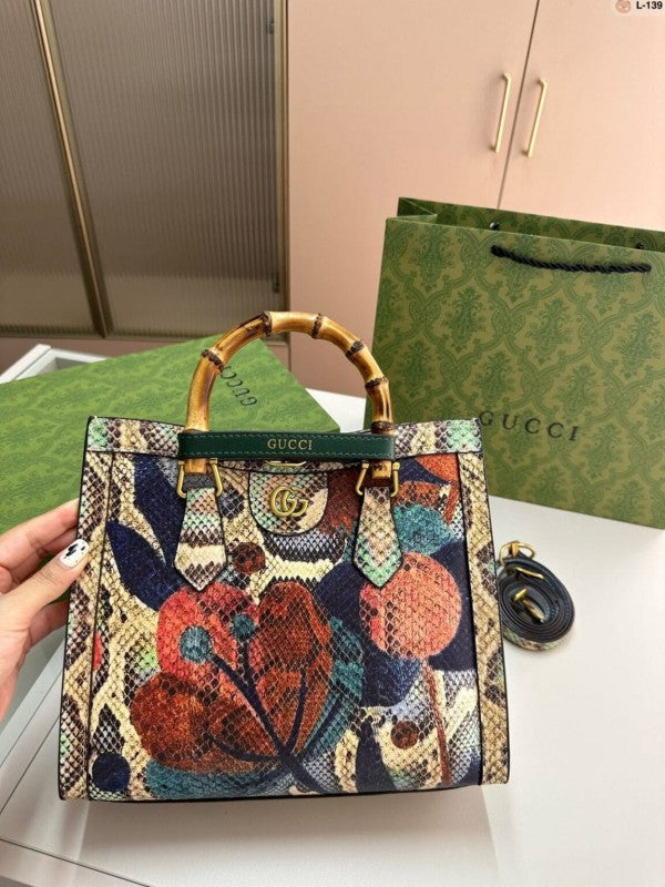 Diana Python Premium Tote Bag With OG Magnetic Box & Dust Bag (Python - 531)