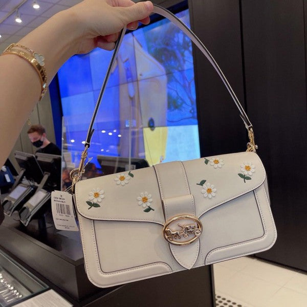 Georgie Signature Shoulder Bag With OG Box & Dust Bag (White - 535)