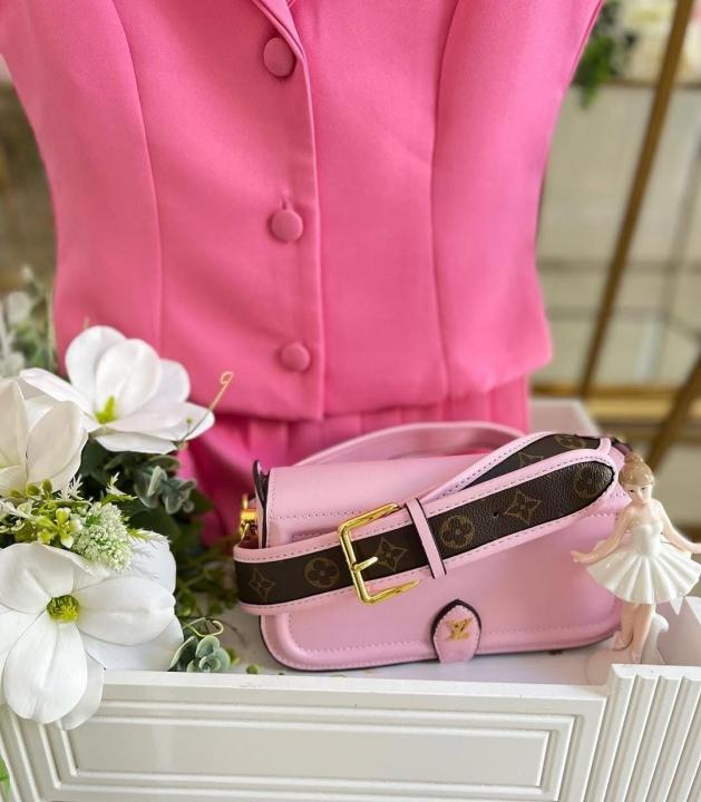 Canta Officer Pochette Bag With OG Box & Dust Bag & Shoulder Strap (Pink - 1023)