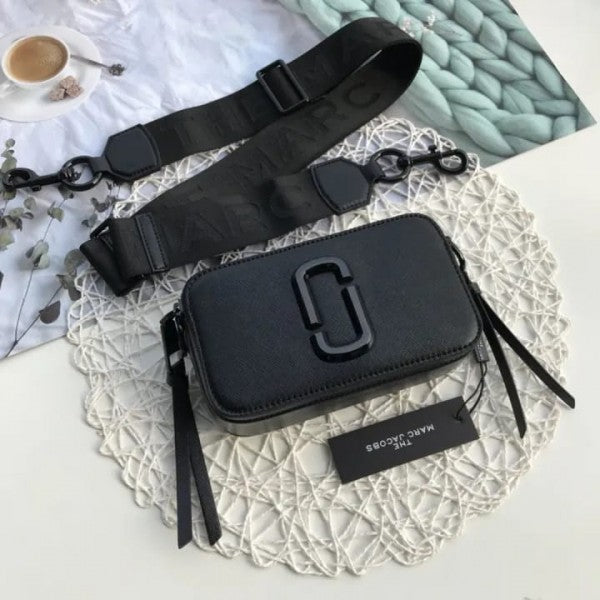MJ Snapshot Crossbody Bag With 2 Belts OG Box & Dust Bag (All Black - 170)