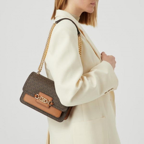 MK Heather Shoulder Bag With OG Box & Dust Bag (Brown - 176)