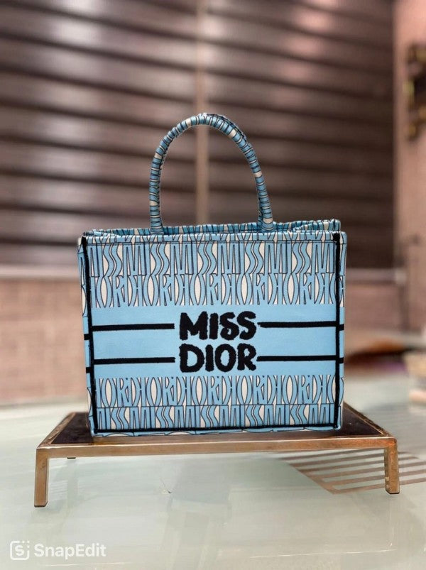 Book Tote With OG Box & Dust Bag & Scarf (Blue - 1032)