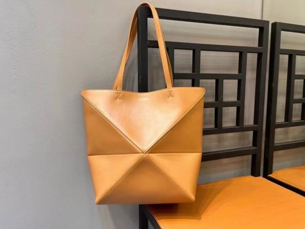 Limited Edition Puzzle Fold Tote Bag With OG Box & Dust Bag (Brown - 698)