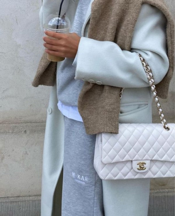 Classic Jumbo Flap Shoulder Bag With OG Box & Dust Bag (White - 114)