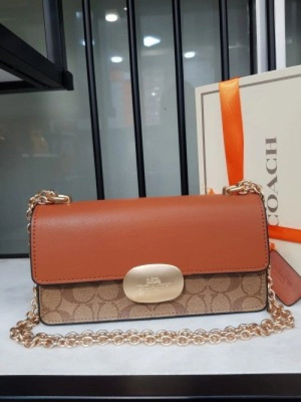 Eliza Premium Crossbody Sling Bag With OG Magnetic Gift Box & Dust Bag (Tan Brown - 916)
