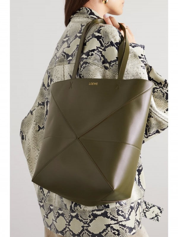 Limited Edition Puzzle Fold Tote Bag With OG Box & Dust Bag (Green - 699)