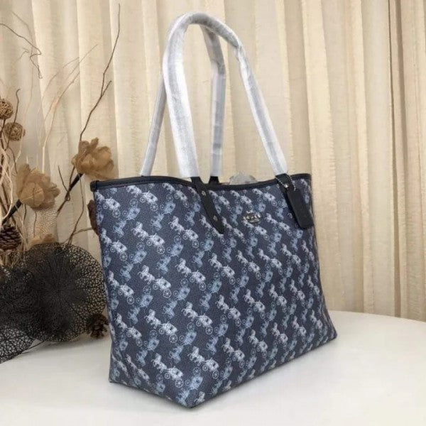 Signature City Tote Bag With OG Box & Dust Bag (Printed Blue - 845)