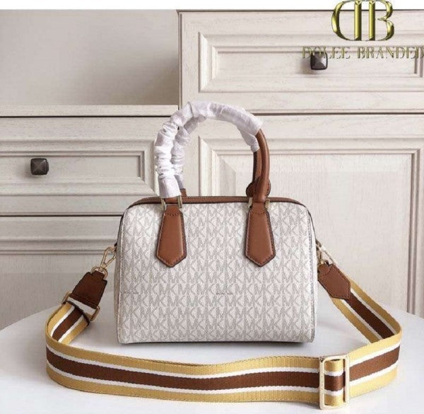Boston Sling Hand Bag With Dust Bag & Shoulder Strap (White - 320)
