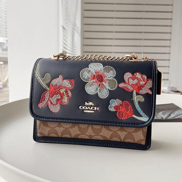 Klare Floral Signature Crossbody Bag With OG Box & Dust Bag (Floral Black - 380)