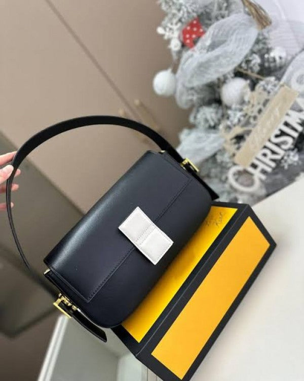 Baguette Twist Premium Shoulder Crossbody Bag With OG Box & Dust Bag & 2 Belts (Black - 927)