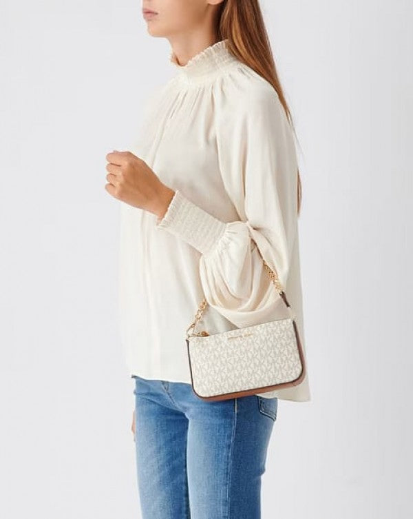 MD Chain Pouchette Bag With Dust Bag (White - 249)