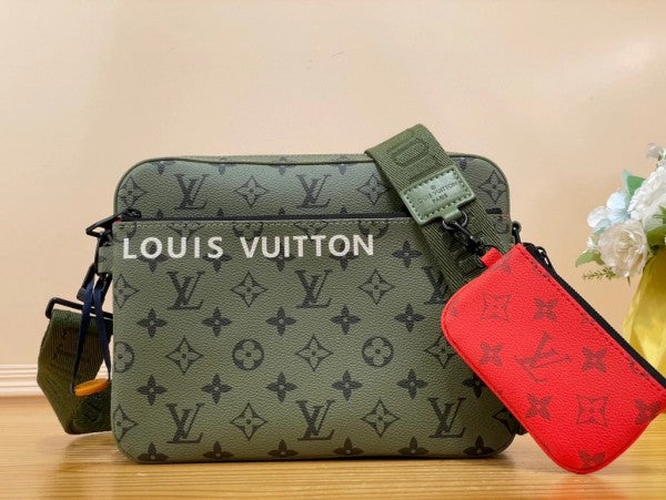 Virgil Abloh Trio Messenger Multi Crossbody Bag With OG Box & Dust Bag (Green - 994)