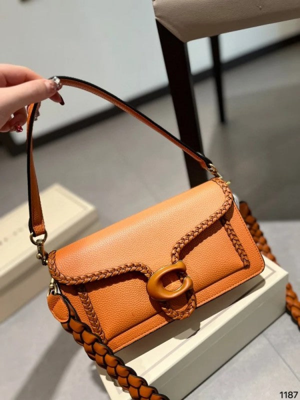 Elite Quality Shoulder Bag With OG Box & Dust Bag & 2 Belts (Brown - 663)