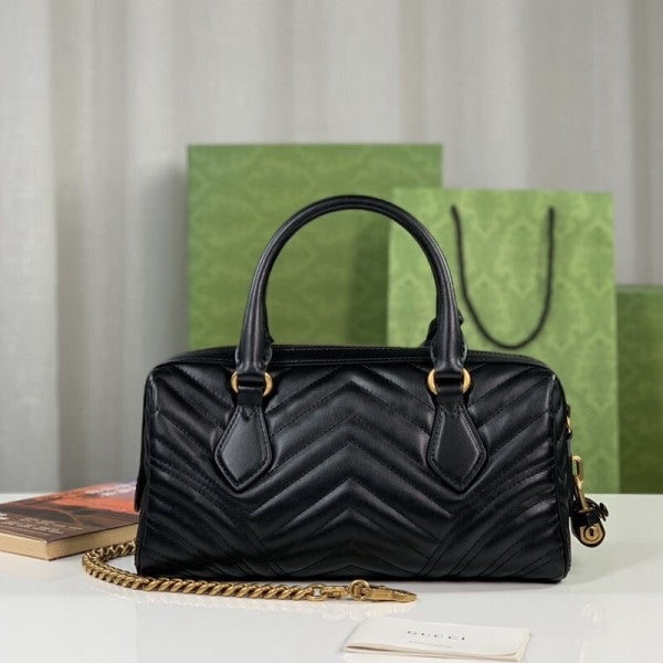 Marmont Top Handle Speedy Premium Bag With OG Box & Dust Bag & Carry Bag & Accessories (Black - 902)