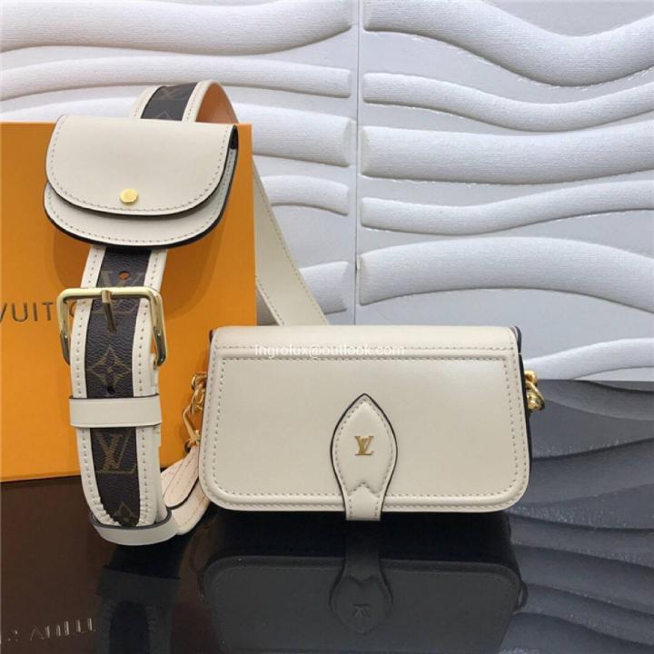 Canta Officer Pochette Bag With OG Box & Dust Bag & Shoulder Strap (White - 1022)