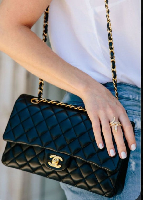 Classic Jumbo Flap Shoulder Bag With OG Box & Dust Bag (Black - 113)