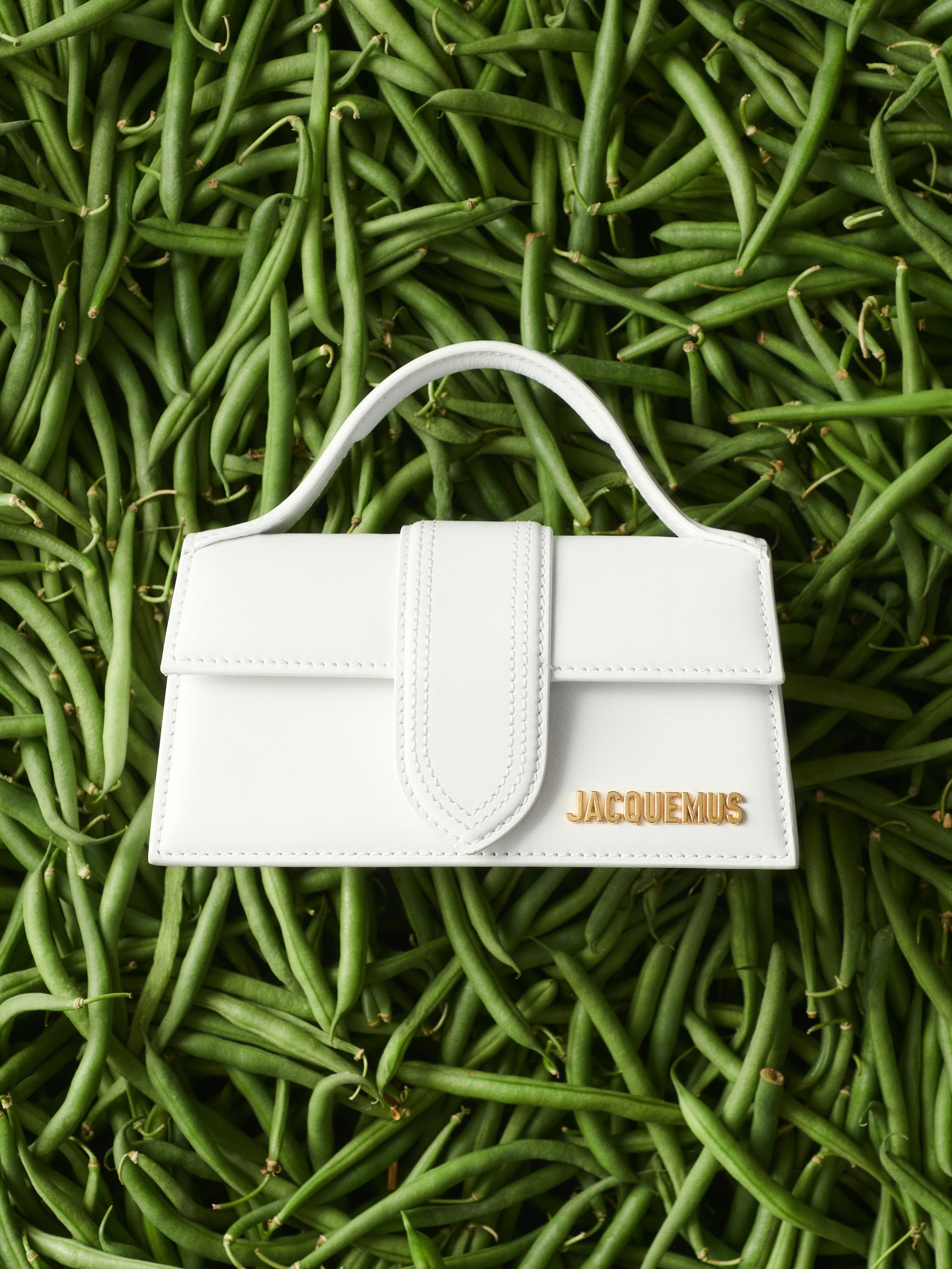 Le Bambino Long Flap Bag With OG Box Dust Bag & Sling Belt (White - 1171)