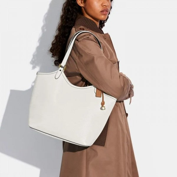 Day Tote With Removable Pouch & Dust Bag (White - 969)