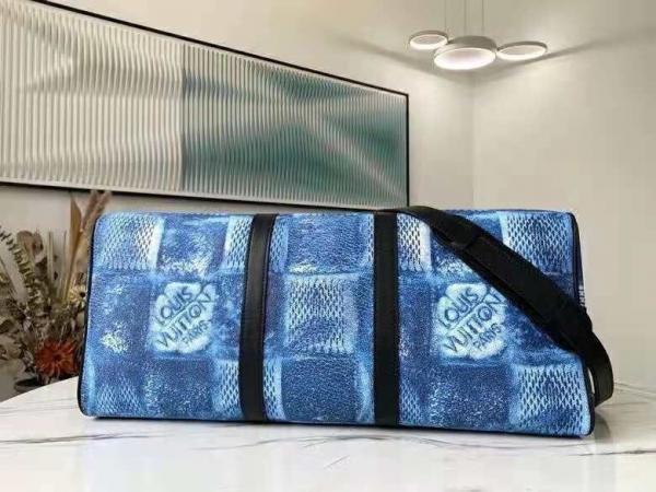 Keepall Bandoulire Limited Edition Premium Unisex Duffle Bag With Dust Bag & Accessories (Ocean Blue - 683)