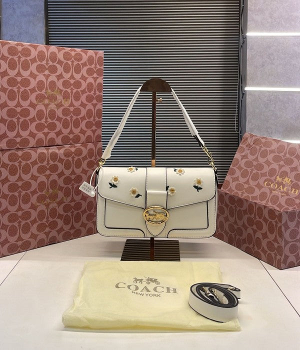 Georgie Signature Shoulder Bag With OG Box & Dust Bag (White - 535)