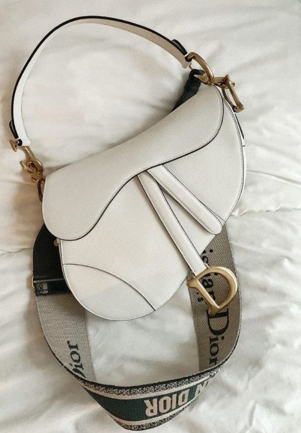 Saddle Premium Leather White With OG Box & Dust Bag (White - 1026)