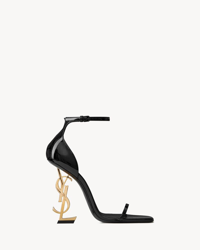 Saint Laurent Opyum Heels With OG Box & Carry Bag (Black Gold - 868)