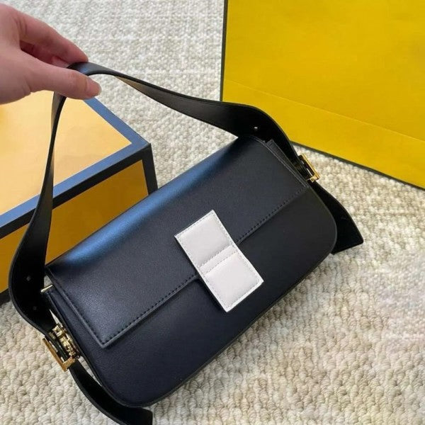 Baguette Twist Premium Shoulder Crossbody Bag With OG Box & Dust Bag & 2 Belts (Black - 927)