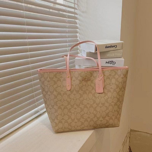 Signature City Tote Bag With OG Box & Dust Bag (Beige Pink - 1127)