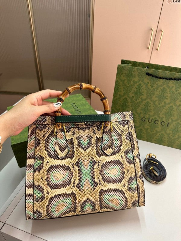 Diana Python Premium Tote Bag With OG Magnetic Box & Dust Bag (Python - 531)