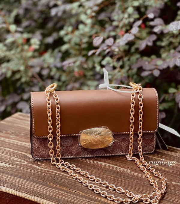 Eliza Premium Crossbody Sling Bag With OG Magnetic Gift Box & Dust Bag (Tan Brown - 916)