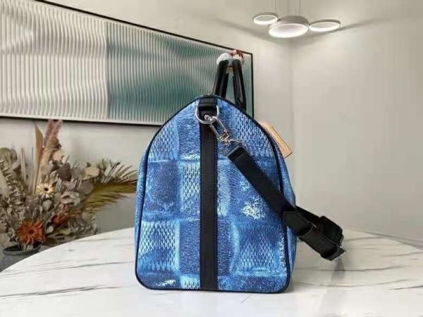 Keepall Bandoulire Limited Edition Premium Unisex Duffle Bag With Dust Bag & Accessories (Ocean Blue - 683)