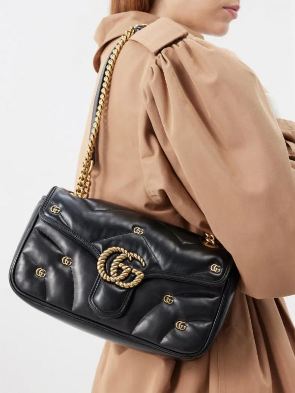 Marmont Limited Edition Premium Shoulder Bag With OG Box & Premium Dust Bag & Carry Bag (Black - 955)