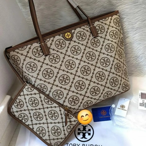 Monogram Tote With OG Box & Dust Bag & Extra Pouch (Brown - 634)