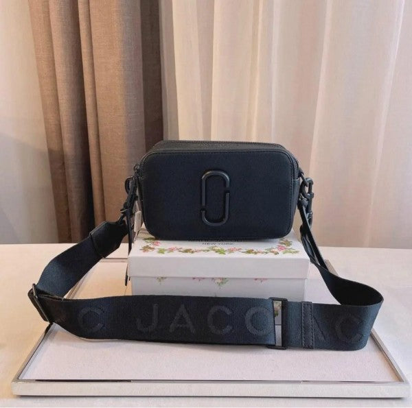 MJ Snapshot Crossbody Bag With 2 Belts OG Box & Dust Bag (All Black - 170)
