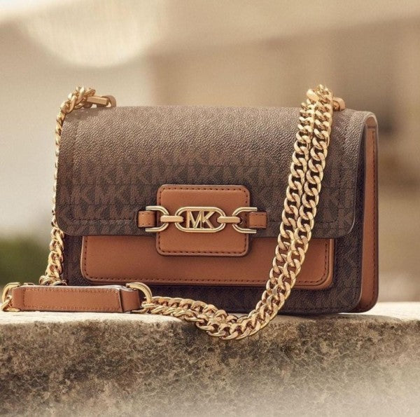 MK Heather Shoulder Bag With OG Box & Dust Bag (Brown - 176)