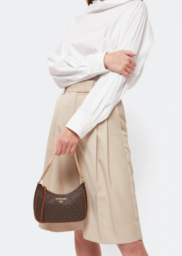 Jet Set Charm Shoulder Bag With OG Box & Dust Bag (Brown - 413)