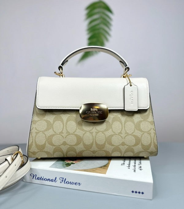 Eliza Top Handle Premium Crossbody Bag With OG Magnetic Gift Box & Dust Bag (White - 914)