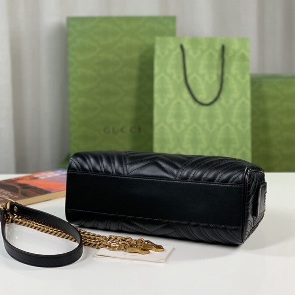 Marmont Top Handle Speedy Premium Bag With OG Box & Dust Bag & Carry Bag & Accessories (Black - 902)