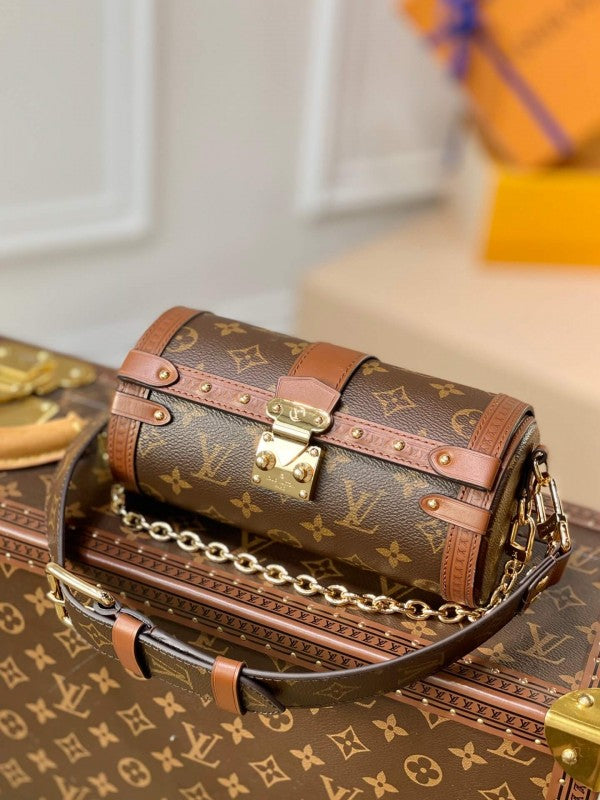 Papillon Trunk Monogram Bag With OG Box Dust Bag & Extra Shoulder Strap (Brown - 790)
