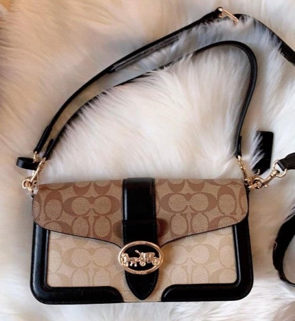 Georgie Signature Shoulder Bag With OG Box & Dust Bag (Brown - 134)