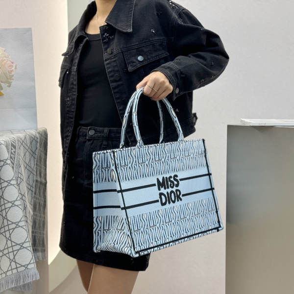 Book Tote With OG Box & Dust Bag & Scarf (Blue - 1032)