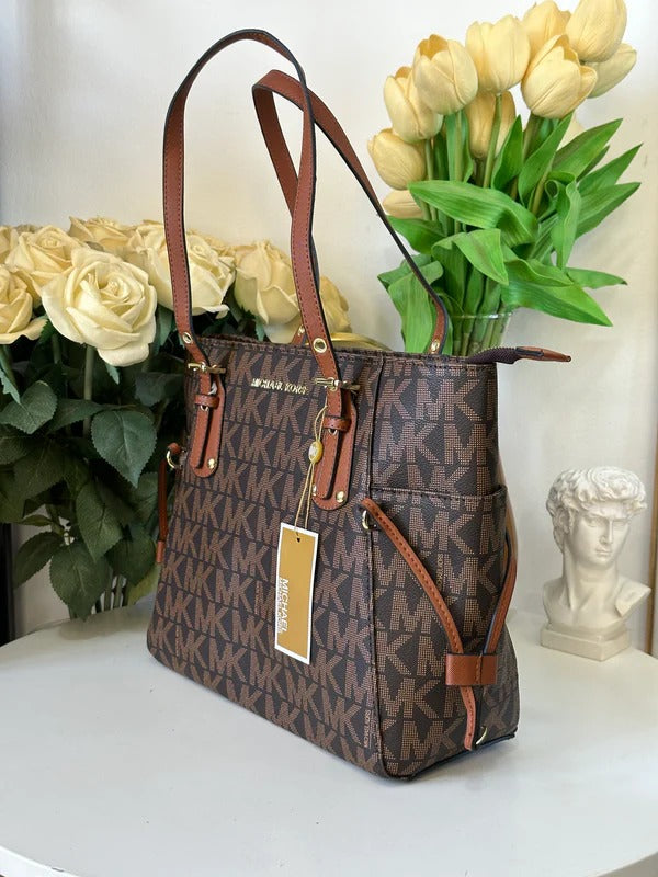Voyager Tote Bag With Side Pocket & Dust Bag (Brown - 971)