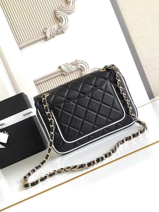 Pearl Classic Panda Flap Shoulder Bag With OG Box & Dust Bag (Black - 1201)