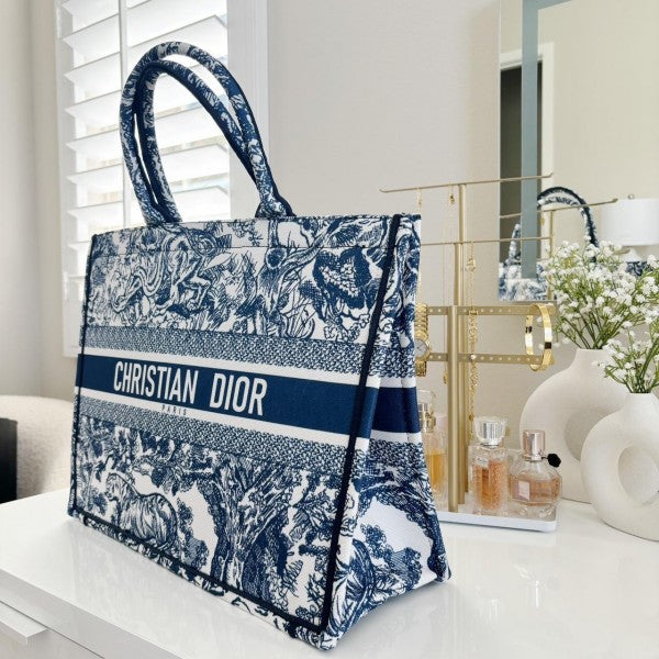 Book Tote Blue With OG Box & Dust Bag & Scarf (Blue Tiger - 572)