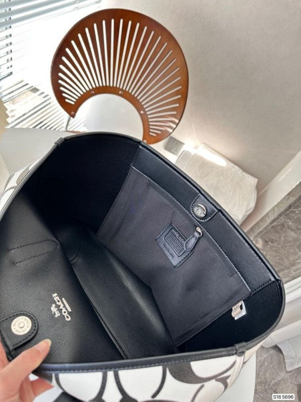Signature City Limited Edition Premium Tote Bag With OG Magnetic Box & Dust Bag (Black White - 874)