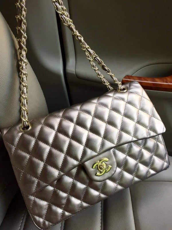 Classic Jumbo Flap Shoulder Bag With OG Box & Dust Bag (Silver - 795)